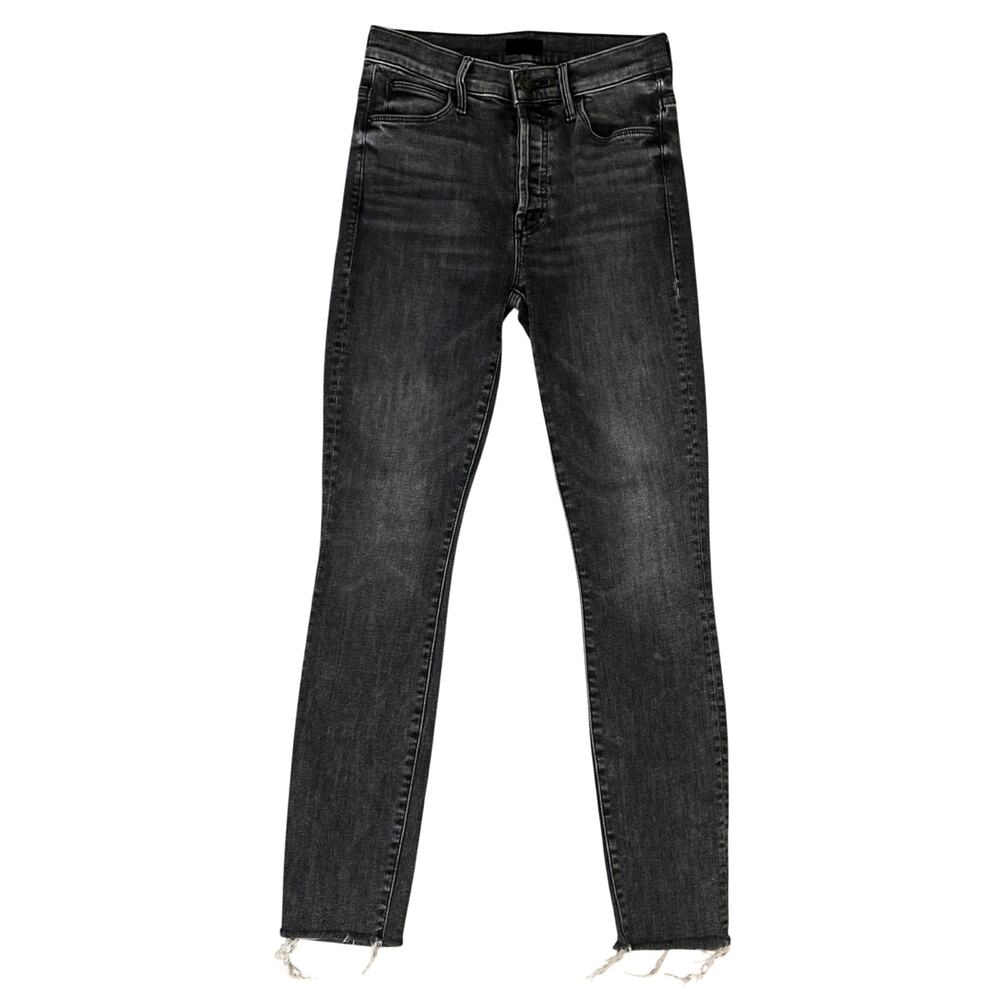 MOTHER The Stunner Ankle Fray Jeans Friday The 13th Wash High Rise Skinny 24